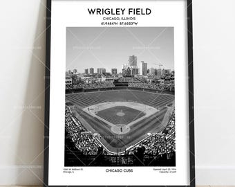 Wrigley Field Poster – Chicago Baseball Stadium Fan Art Print