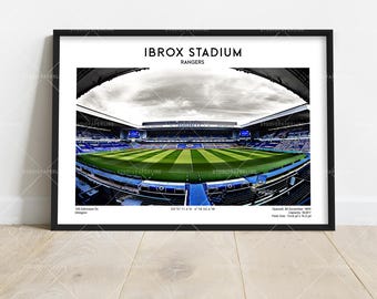 Scottish Stadium Action Scene | Football Wall Decor | Soccer Room Art