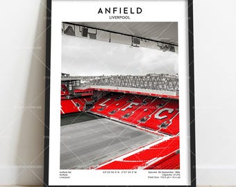 Liverpool Area Football Stadium Poster | Soccer Wall Decor