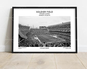 Soldier Field Wall decor – Chicago Football Stadium Poster
