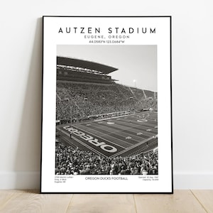 Autzen Stadion Poster, Fußballplatz Wandkunst Druck