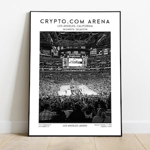 Crypto.com Arena print, Los Angeles basketball stadium wall art poster