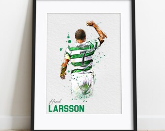 Legenda piłki nożnej Henrik Larsson, plakat piłkarski, wydruk ścienny