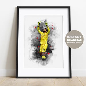 Alisson Becker Art Digital Poster – Football Fans Wall Art Gift – Instant Download