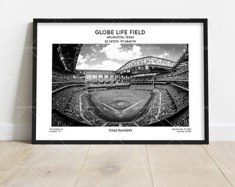 Globe Life Field Poster – Arlington Texas Stadium Wall Art Print