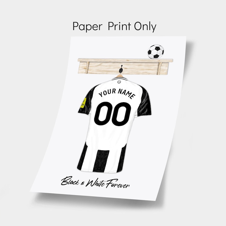 Personalised Newcastle Fan Football Shirt Print | Fathers Day Gift | Custom Newcastle Gift | Christmas Gift