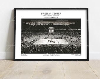 Breslin Center Stadium Poster Print – Michigan Basketball Arena Wall Art for Fans