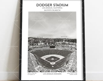 Dodger Stadium Baseball Wall Art – Los Angeles Stadium Poster for Fans