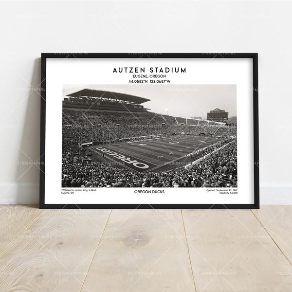 Autzen Stadium Poster – Oregon Football Stadium Wall Art Print