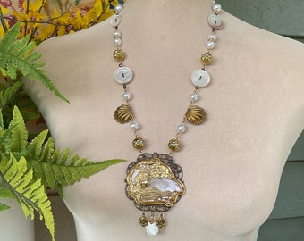 Nautical themed mother of pearl necklace