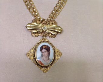 Limoges cameo necklace