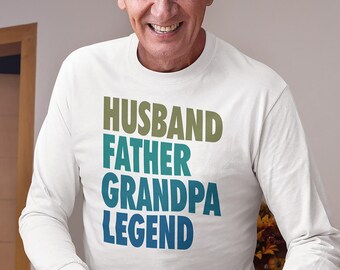 Husband Father Grandpa Legend Shirt, Vintage Dad Tee, Graphic Apparel