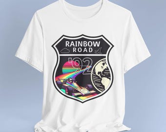 Mario Kart Rainbow Road Graphic Tee, Retro Vintage Shirt, Gaming Tee, Video Game T-shirt, Gamer Gift