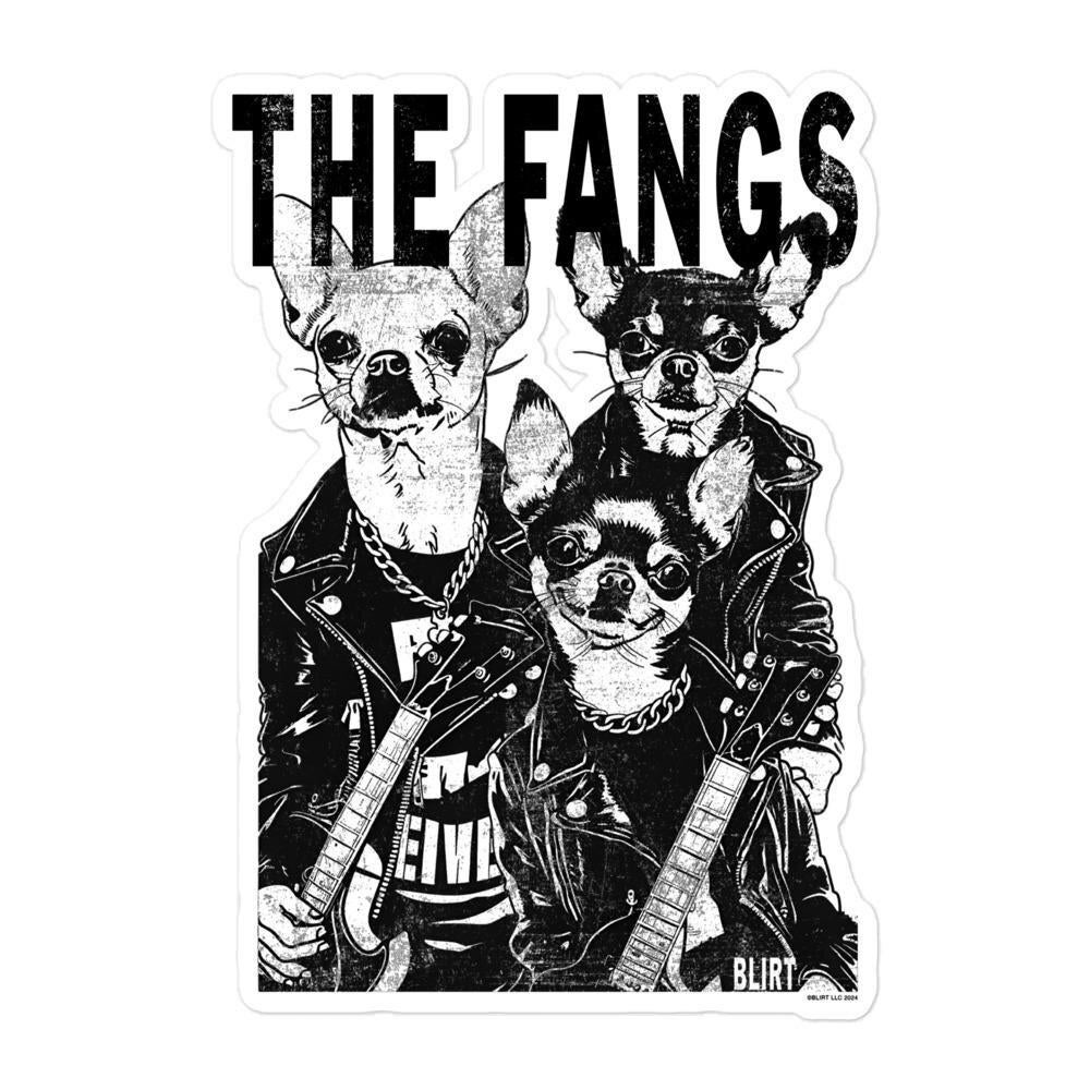 The Fangs Chihuahua Punk Rock Aufkleber. Niedlicher kleiner Hundeaufkleber aus Vinyl, perfekt für Welpenliebhaber.