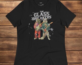 The Glass Breakers Women&#39;s Relaxed T-Shirt, Cat Shirt, Gift For Her, Women Tee, Pet Lover Gift, Cat Band Shirt, Music Fun Gift