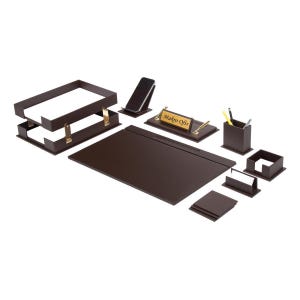 Personalized Leather Desk Organizer Set: Executive Office Gift