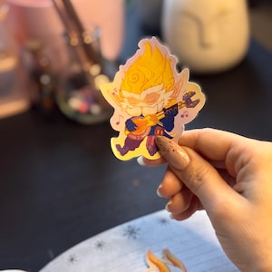 Sticker arcane - Sticker arcane fanart - inspiré de League of Legends - stickers geek - Poro - poudre - heimerdinger - stickers de journalisation