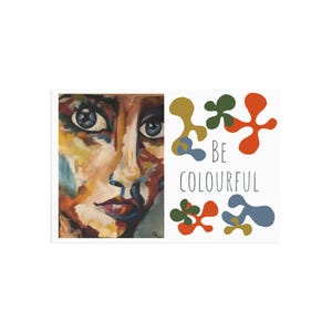 Cartes postales d'art peintes à la main avec motif de pleine conscience Soyez coloré