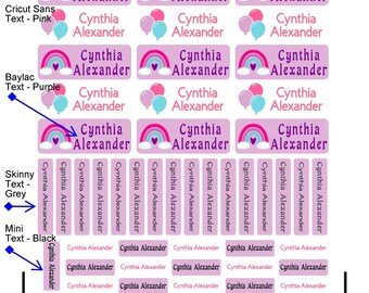 53 Personalized Name Labels, Glossy Water Resistant Stickers