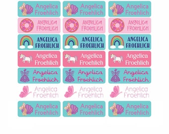 Custom Name Labels, Glossy Water Resistant Vinyl Stickers