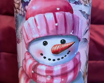 Personalized Snowman Tumbler, 20 oz Stainless Steel Travel Mug