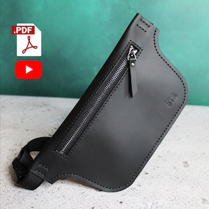 Flache Tasche - PDF Schnittmuster - Lederschnittmuster - Gürteltasche Schnittmuster - Taille Beutel Schnittmuster - DIY - Digitales Schnittmuster - Bauchtasche Schnittmuster - Sling bag Schnittmuster