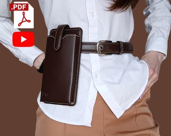 Phone Bag with Belt pattern -Crossbody Bag -Smartphone Purse -Cellphone Bag -Leather bag -Cell Pouch -PDF template