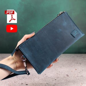 Bolso - Patrón de billetera larga de cuero - Bolso de mano Patrón de billetera de cuero - Plantilla de cuero - Patrones de billetera larga de cuero - PDF