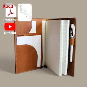 A5 Leather Notebook cover PDF PATTERN -DIY Leather -A4/Letter Notebook -Notebook Cover -Leather Template -Leather Pattern -Pdf Leather Cover