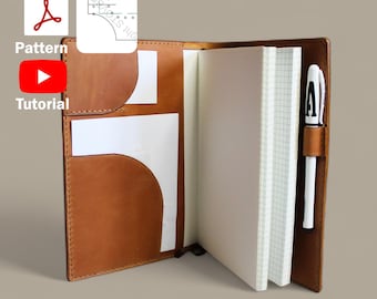 A5 Leather Notebook Cover PDF PATTERN -DIY Leather -A4/Letter Notebook -Notebook Cover -Leder Template -Leder Pattern -Pdf Leather Cover