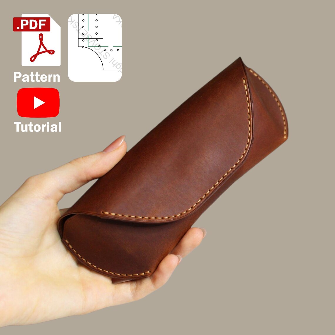 Leather Glasses Case Pattern /sunglass and Reading Glasses Sleeve /a4 ...