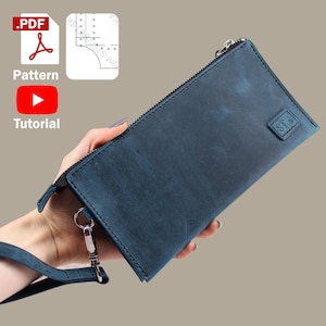 Bolso - Patrón de billetera larga de cuero - Bolso de mano Patrón de cartera de cuero - plantilla de cuero - patrones de billetera larga de cuero - PDF