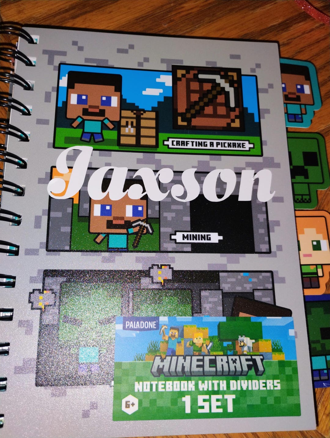 Minecraft Noteook Label Minecraft Themed Notebook With Dividers - Etsy