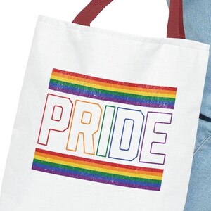 Rainbow Pride Tote Bag, LGBTQIA Market Bag, Equality Shopping Bag, Rainbow Pride Gift, LGBT Tote, Pride Parade Tote