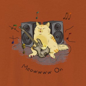 Cat  Meowwww On Unisex Tee - Funny Cat Lover T-Shirt, Music Cat Graphic Shirt, Music lover Tee, Cat Shirt, Cat Gift, Meow Shirt