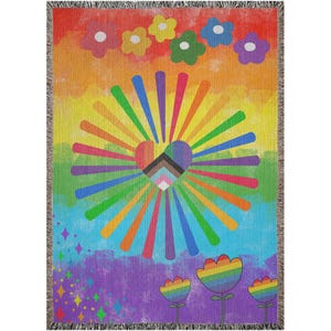 Pride Rainbow Woven Blankets, Lgbtqia Pride Blanket