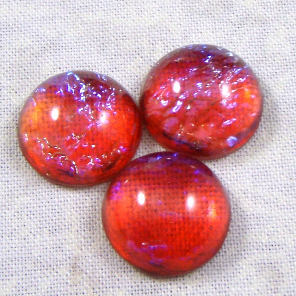 9 millimetri rotonda cabochon, 4 di vetro di arte di opale messicano respiro del drago dell'annata