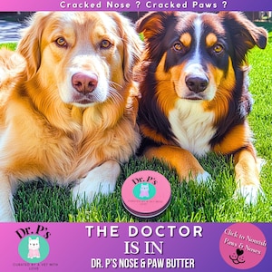 Dr. P’s Nose and Paw Butter – Natural Balm for Dry, Cracked Paws & Noses – Vet-Approved, Organic Pet Care