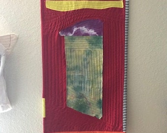 Beautiful Red Quilted Abstract Wall Hanging.