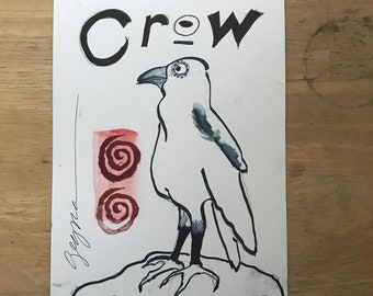 Crow Zen Ink Painting