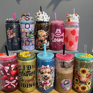 glass snow globe/glitter tumbler