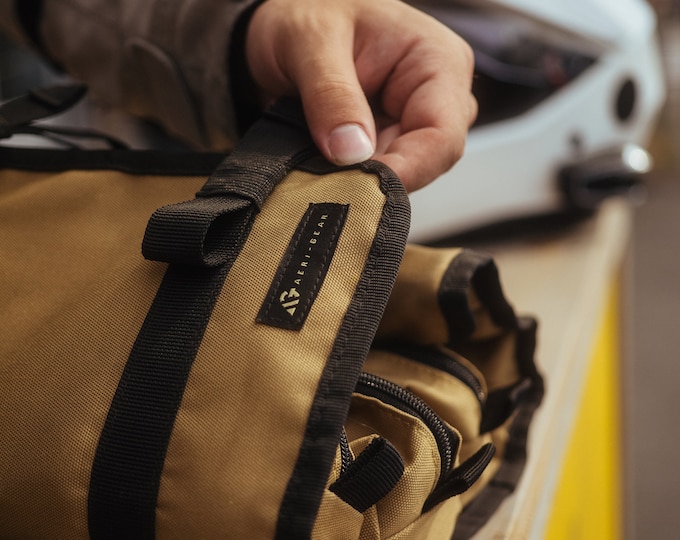 Motorcycle Tool Roll Bag: Cordura 1000D with Magnetic Flap