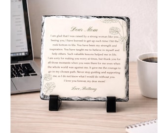 Personalized Mom Stone Slate With Stand-Mum Keepsake-Mothers Gift-MumThank You Quote-Message To Mum From Daughter On Wedding Day-To Mama