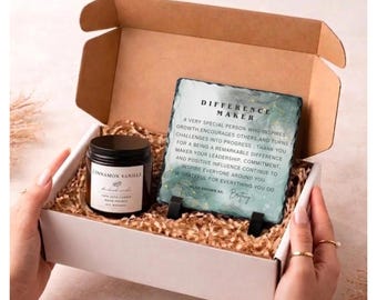 Custom Difference Maker Gift Set For Coach-Mentor-Teacher-Friend-Colleague-Mom-Women-Boss-Adviser-Coworker-Appreciation Gift Box For Men