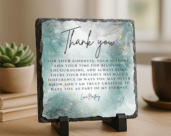 Custom Thank You Stone Plaque With Stand For-Mentor-Teacher-Friend-Colleague-Mom-Women-Boss-Coworker-Adviser-Coach-Gratitude Memory Keepsake