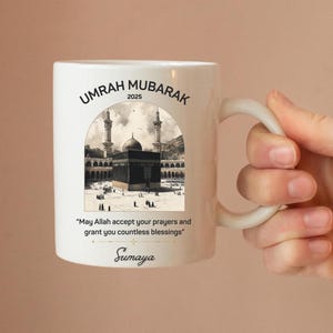 Personalized Umrah Mubarak Mug Umrah Trip Hajj Season Custom Umrah Gift Islamic gift Muslim Gifts For Umrah Kaaba Mug for Muslim Couple Gift
