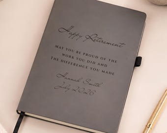 Custom Retirement Journal Gift, Personalized Retirement Notebook, Happy Retirement Gift for Coworker, Boss, Teacher, Women, Employee, Friend