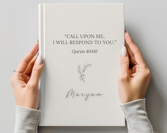 Personalized Muslim Journal,Islamic Prayer,Quran Study, Ramadan Eid Gift,Custom Name Journal, Islamic Gift,Muslimah Planner,Umrah Gift,Hijab
