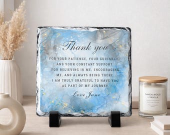 Personalized Thank You Stone Plaque With Stand For-Mentor-Teacher-Friend-Colleague-Mom-Women-Boss-Coworker-Adviser-Coach-Gratitude Keepsake