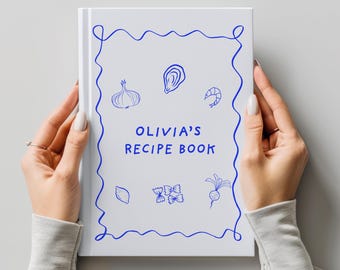 Personalized Recipe Lined Book, Custom Cookbook Hardcover Journal,Cooking journal, Recipe Book For Her, Wedding Gift Idea-Cook Book For Girl